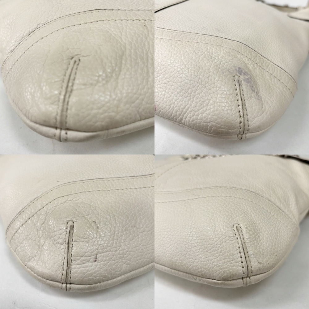 Coach Ivory White Leather Bag with Silver Hardware Style F19722 - Picture 13 of 16